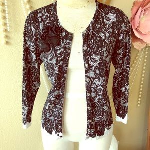 Black and white floral sweater